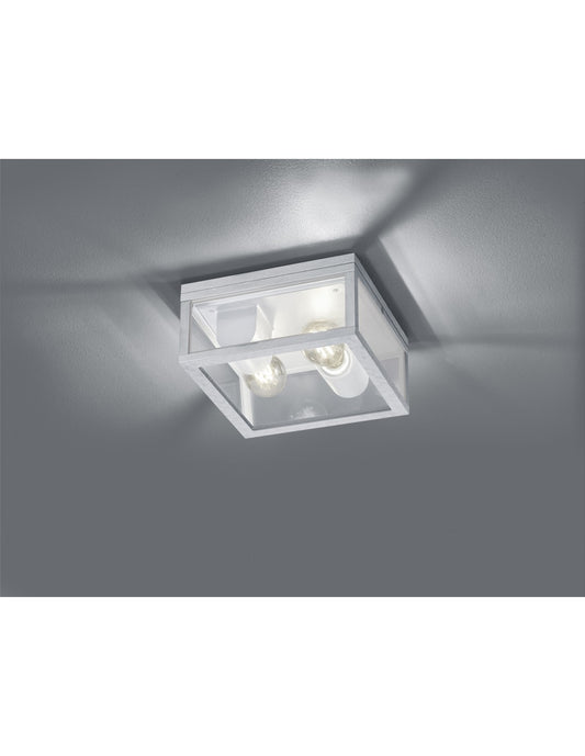 Plafonnier Garonne Galvanisé IP44 2xE27 Trio Lighting