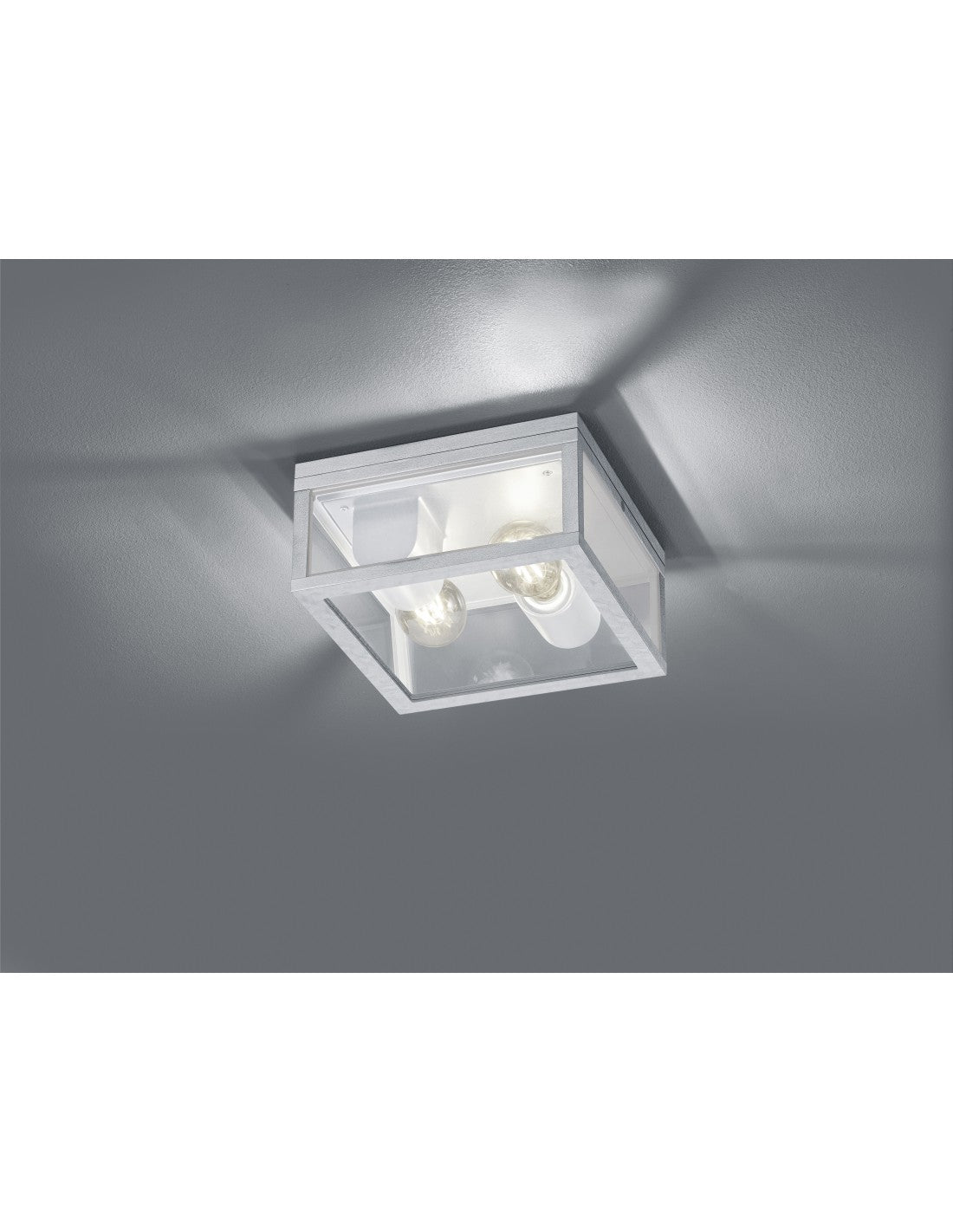 Plafonnier Garonne Galvanisé IP44 2xE27 Trio Lighting