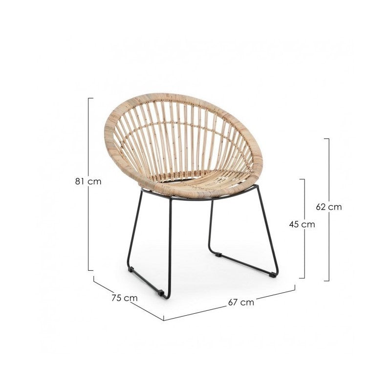 Fauteuil Cayes naturel rustique