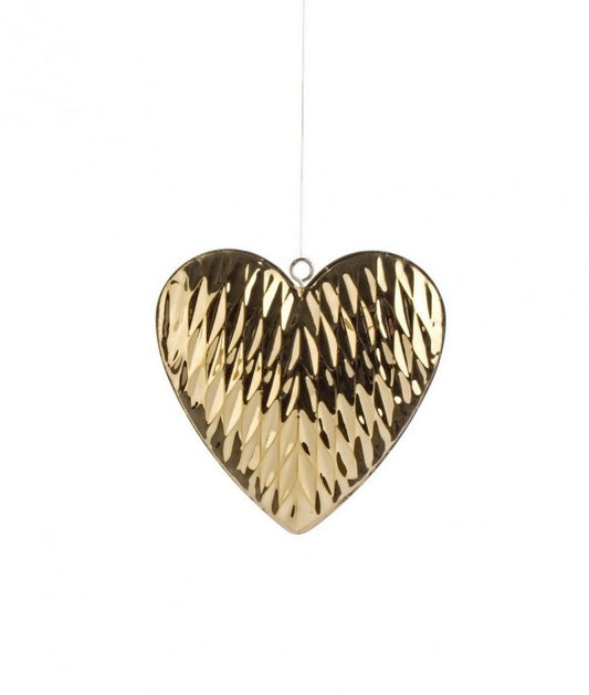 8x Pendentif Coeur Plaqué Or S
