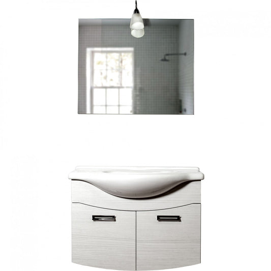 Meuble de salle de bain suspendu Iris Cm. 85 Portuna blanc