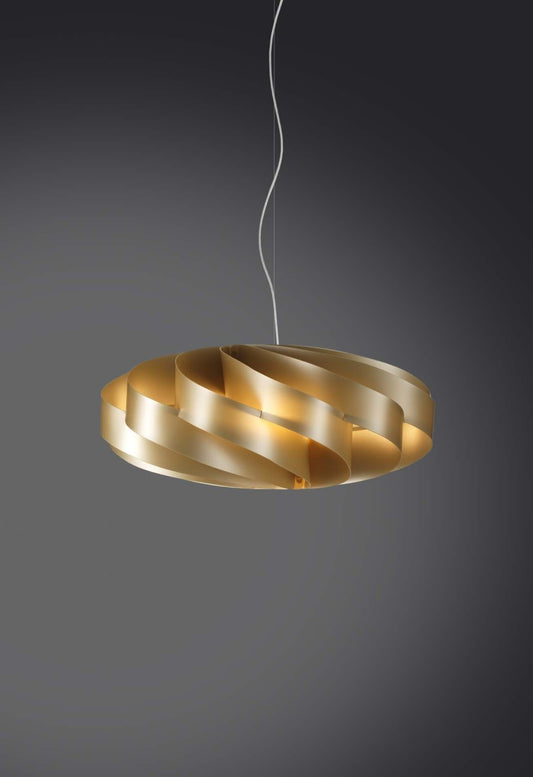 Lustre pendentif plat avec 3 lumières dorées 70x70xh.34 cm