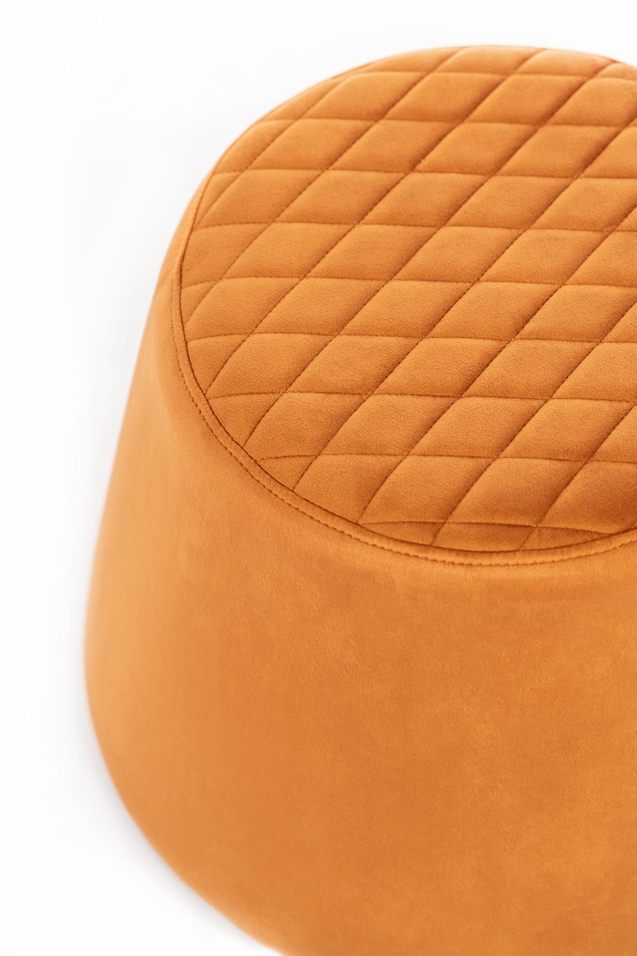 Pouf en velours métal orange 46,5 x 46,5 xh 33 cm