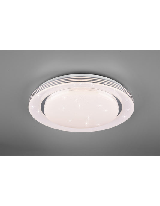 Grand Plafonnier Moderne Atria LED Variateur Effet Étoile Blanc Trio Éclairage