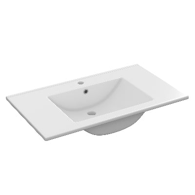 Vasque console en céramique blanche 60x45