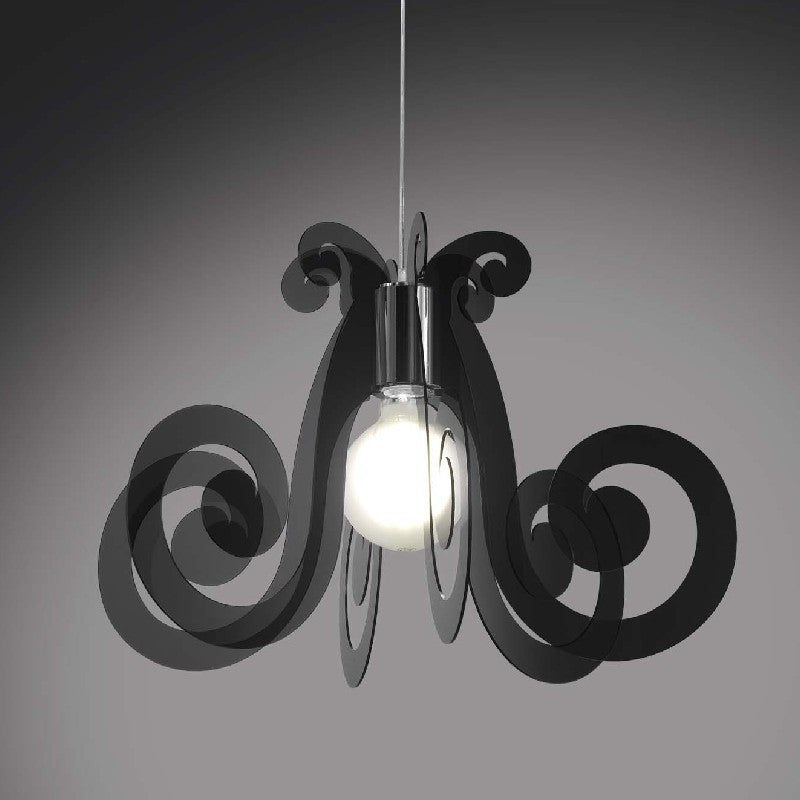 Lustre suspension MIZAR Fumè en plexiglas diamètre 64x h41 cm