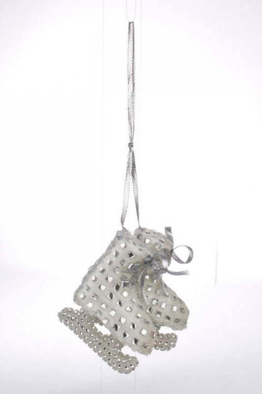8x pendentif patin en cristal