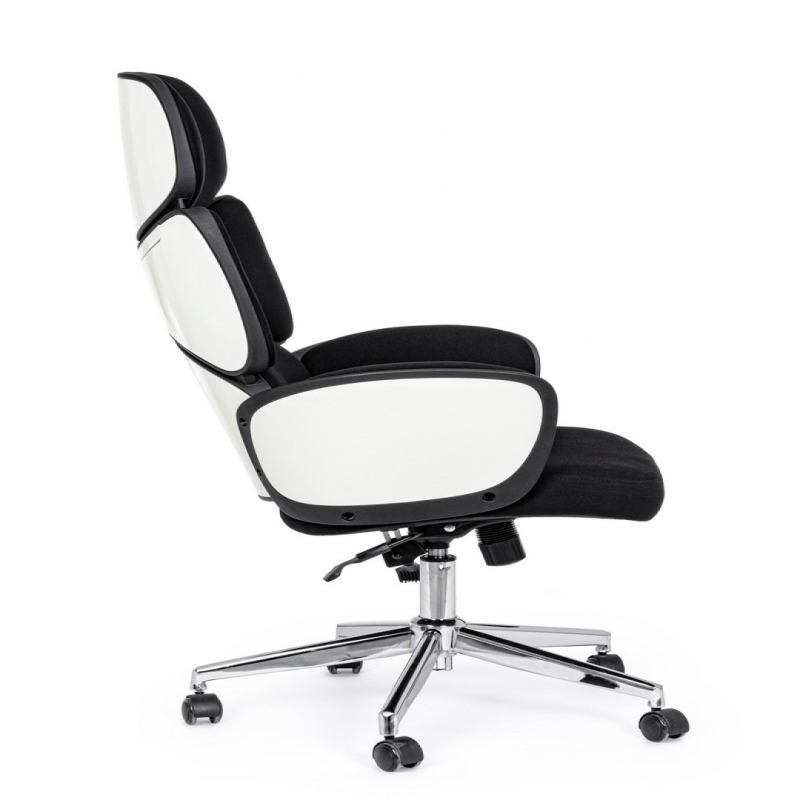 Fauteuil de bureau rembourré noir-blanc Armstrong