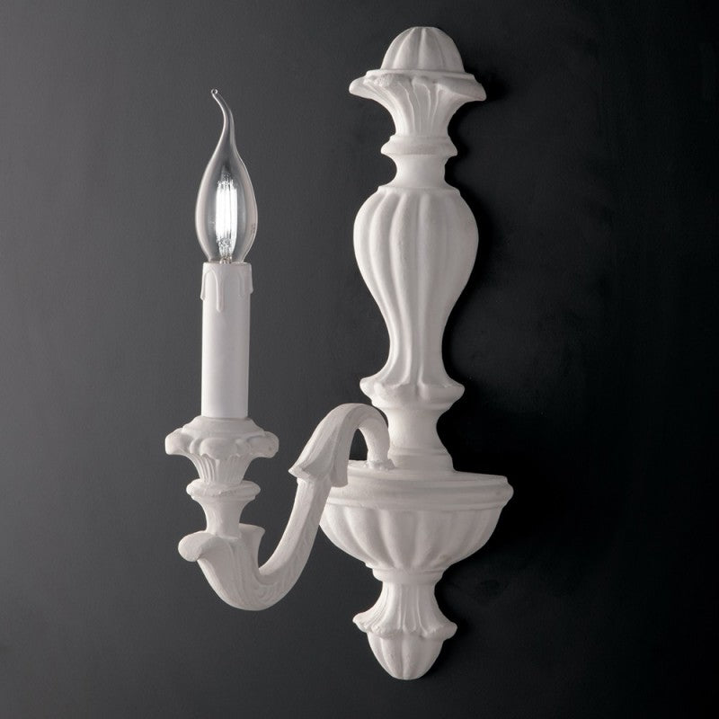 Applique murale en bois blanc Shabby une lumière 25x h40 cm