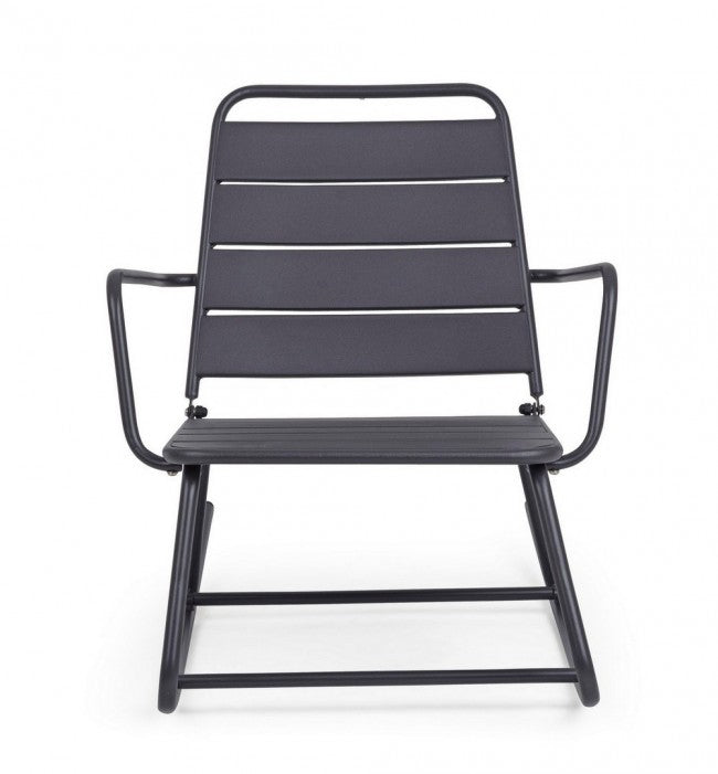 Fauteuil à bascule anthracite Bizzotto Lillian