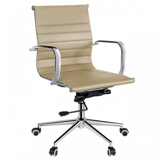 Fauteuil de direction beige en métal