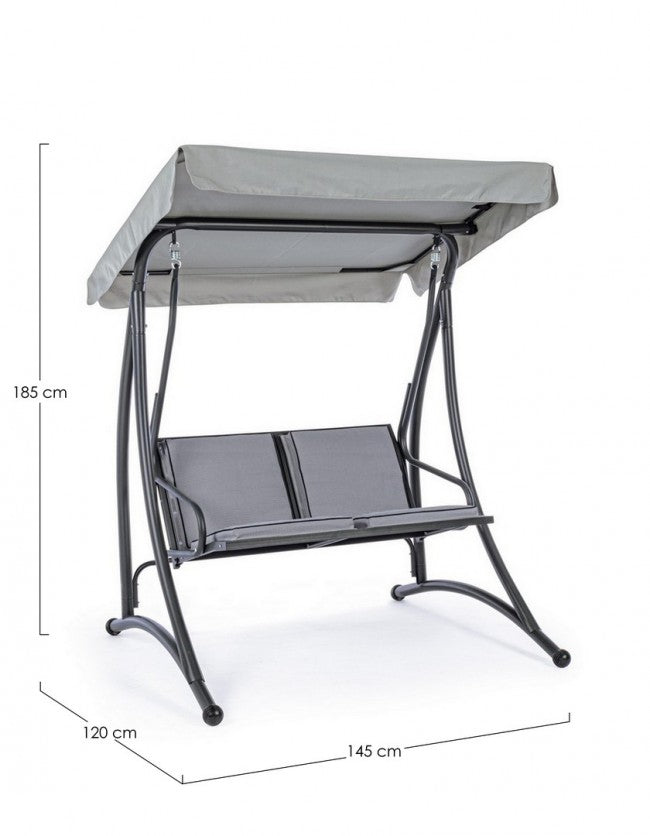 Balançoire deux places en acier Anthracite GRELY 145x120x h185 cm