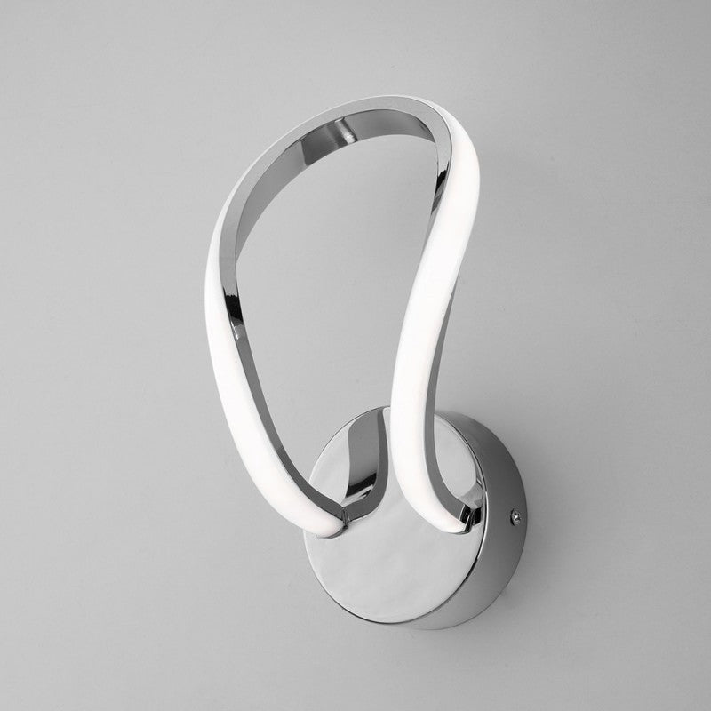 Applique murale en métal et aluminium Chrome Poli LED Intégrée 21x h20 cm