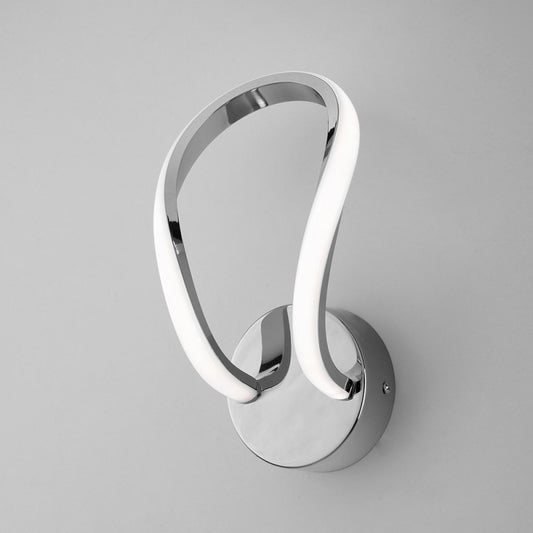 Applique murale en métal et aluminium Chrome Poli LED Intégrée 21x h20 cm