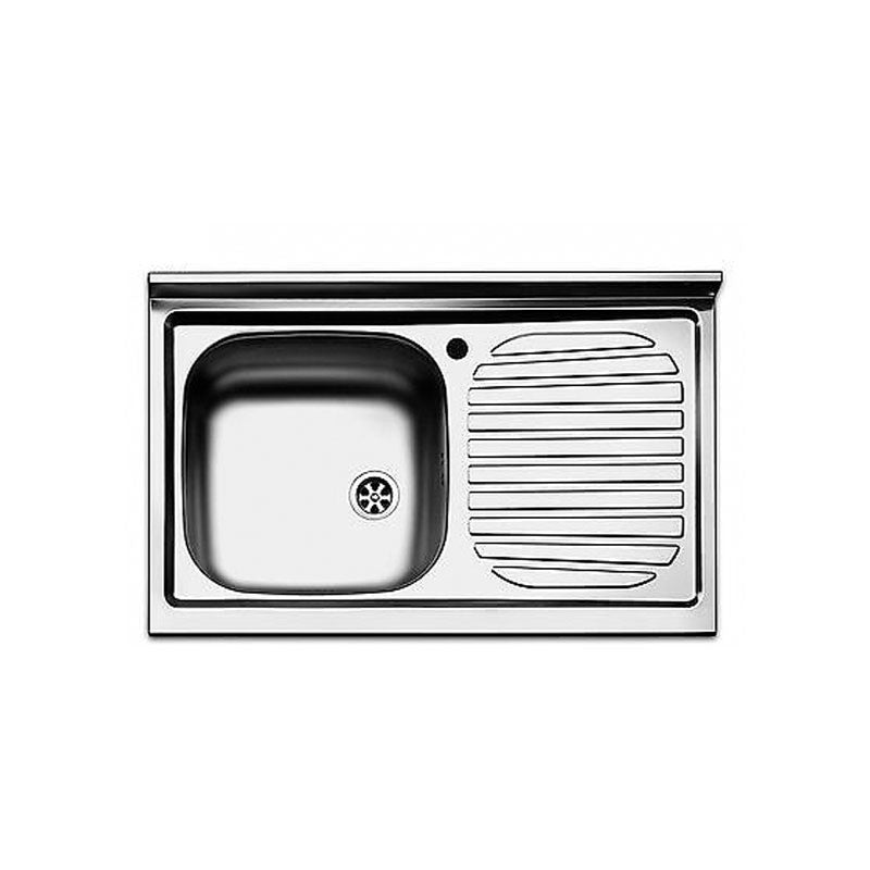 Lavello cucina vasca con gocciolatoio dx acciaio da appoggio 50x90 cm (N118DX) EFFEZ