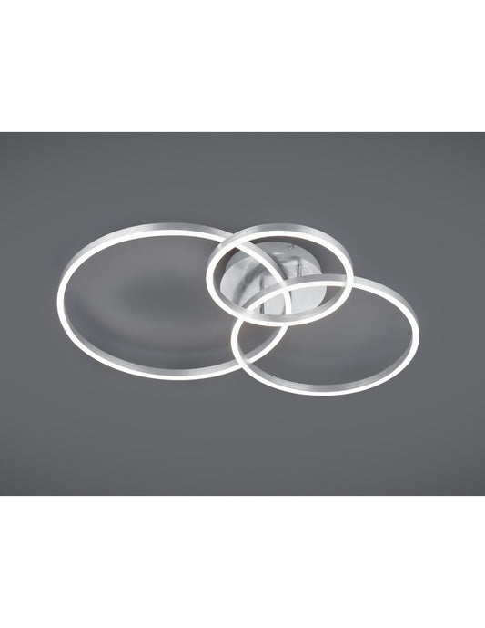 Plafonnier moderne Winona Nickel Led Dimmer Rgbw Trio Lighting