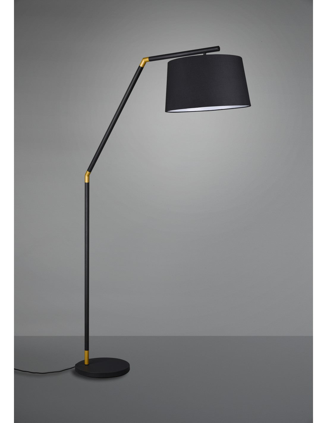 Lampadaire Tracy 1xE27 Abat-jour Noir Tissu Noir H175 cm Trio Lighting