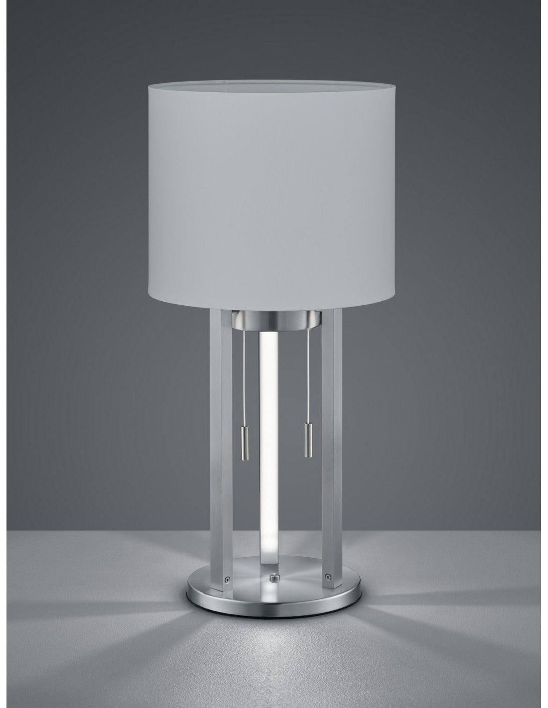 Lampe de Table Tandori Abat-jour Nickel Blanc Ø25 cm Trio Lighting