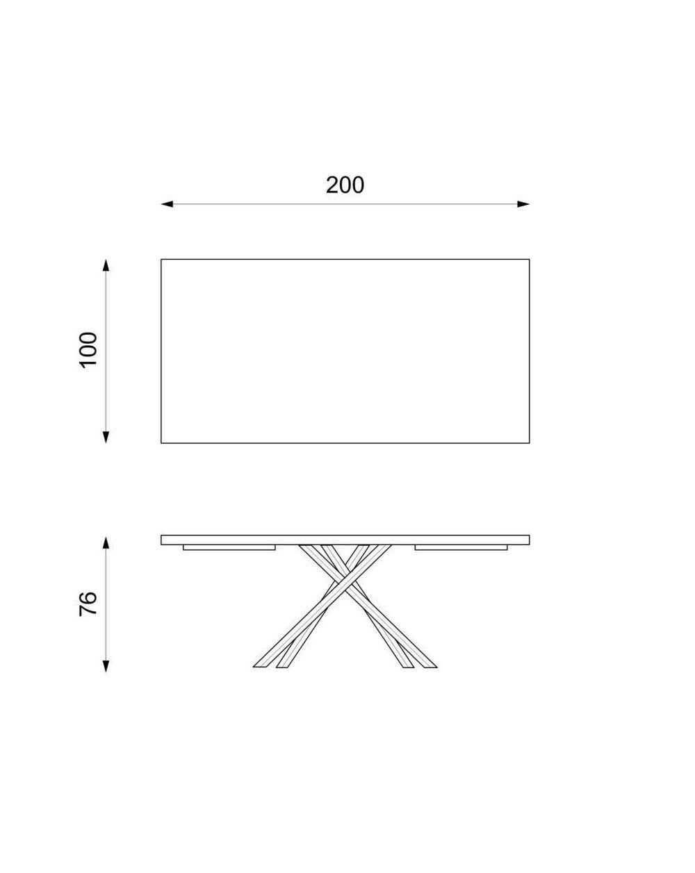 Table Fixe 200 x 76 H cm - Spike