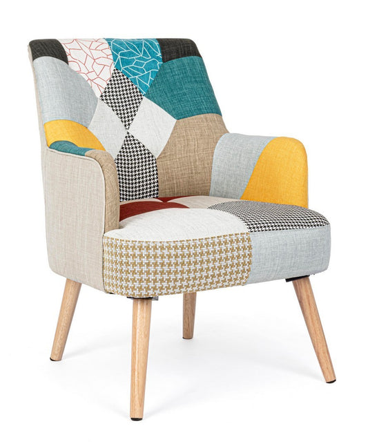 Fauteuil en tissu patchwork Galatée