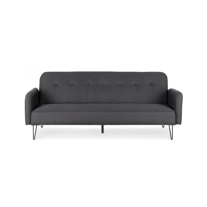 Canapé convertible trois places en tissu BRIDJET Noir 200x82x h81 cm