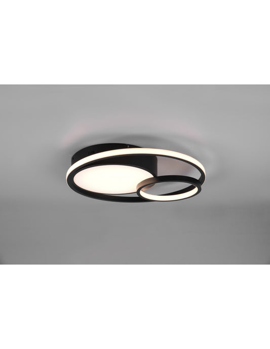 Plafonnier Moderne Vuelta Noir 3 LED Variateur 28w Trio Lighting