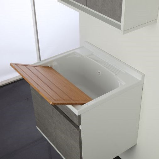 Évier suspendu à deux portes Ciment 60x50x h61 cm