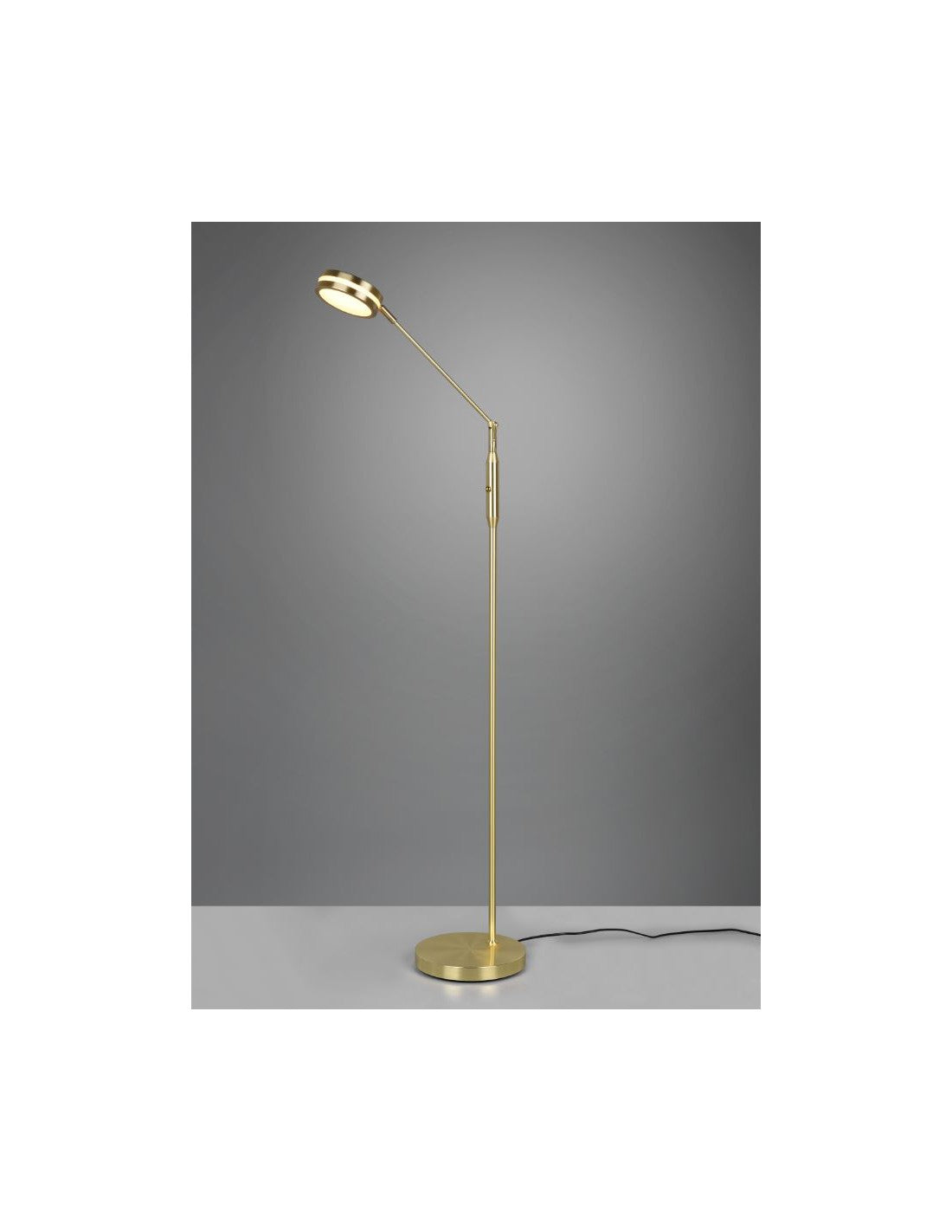 Lampadaire Laiton Satiné Disco Touch Led Orientable Franklin Trio Lighting