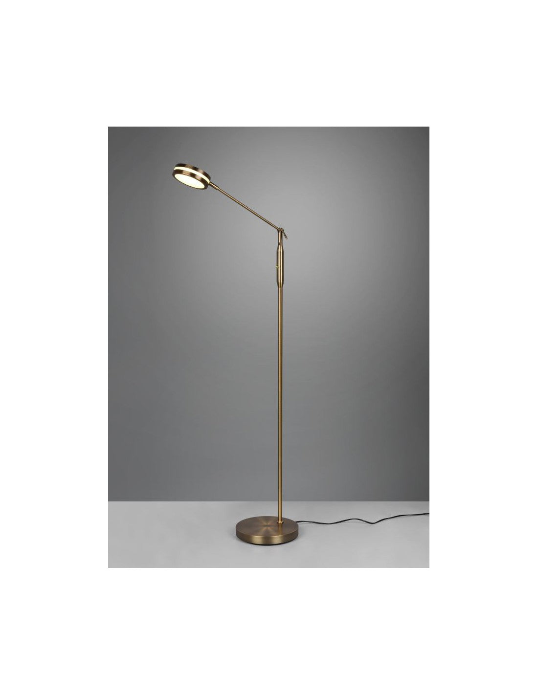 Lampadaire Led Tactile Disque Ajustable Franklin Laiton Vieilli Trio Éclairage