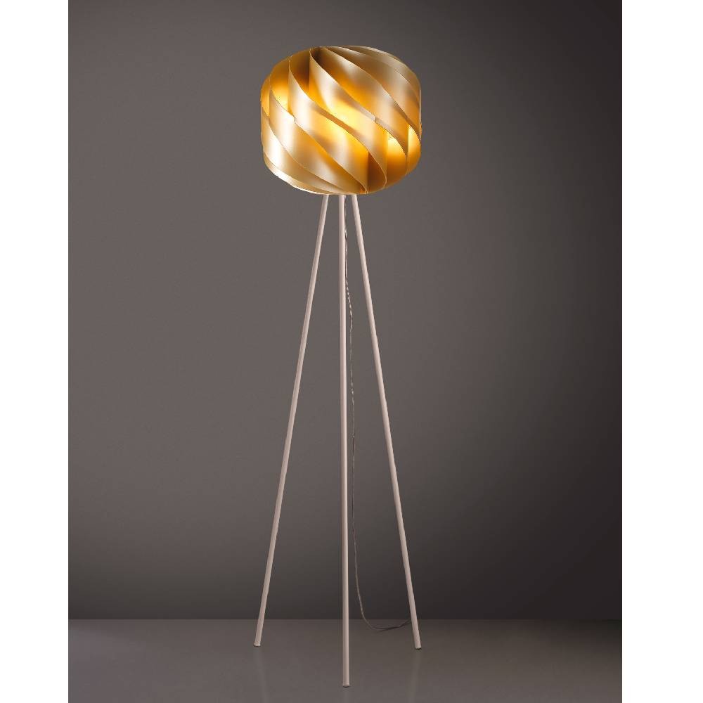 Nouveau Lampadaire trépied doré en métal cm. 40 x 163 heures
