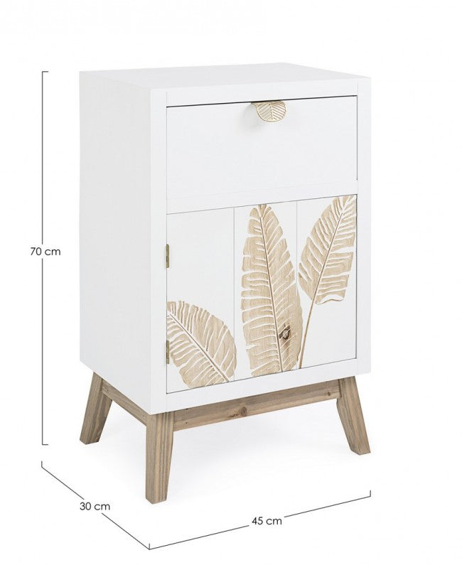 Armoire Folium 1 porte 1 tiroir en bois naturel 45x30x70h cm