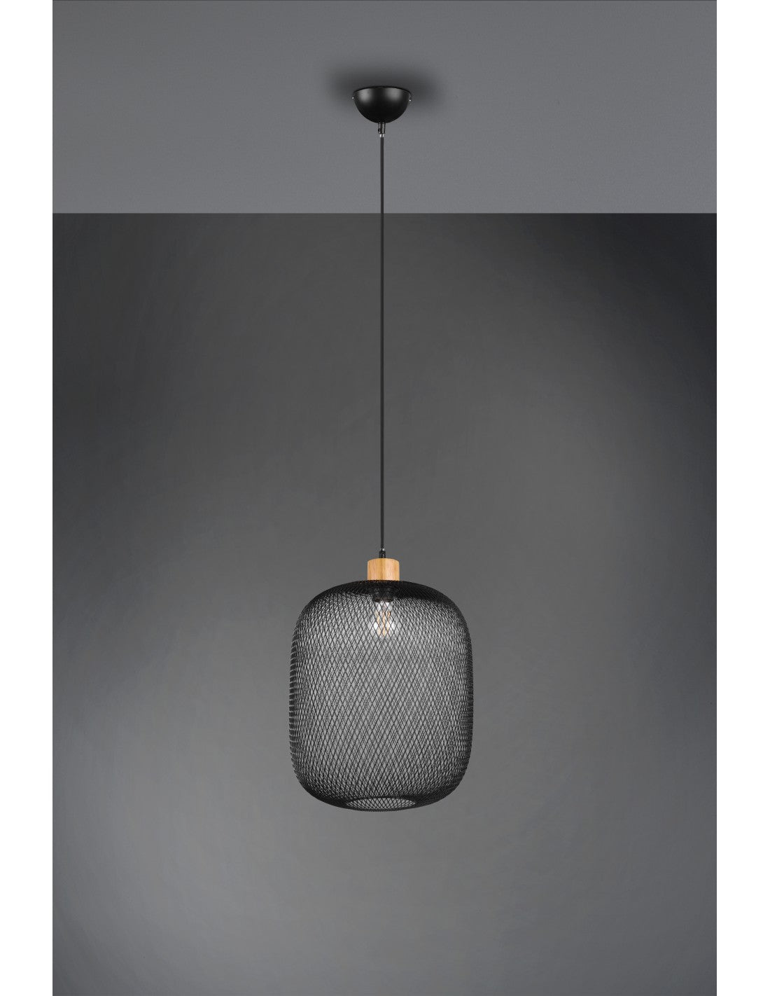 Suspension Calimero 1xE27 Grillage Métal Noir Ø33 cm Trio Lighting