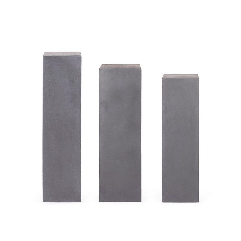 Lot de 3 colonnes de salon de jardin carrées anthracite mélangé