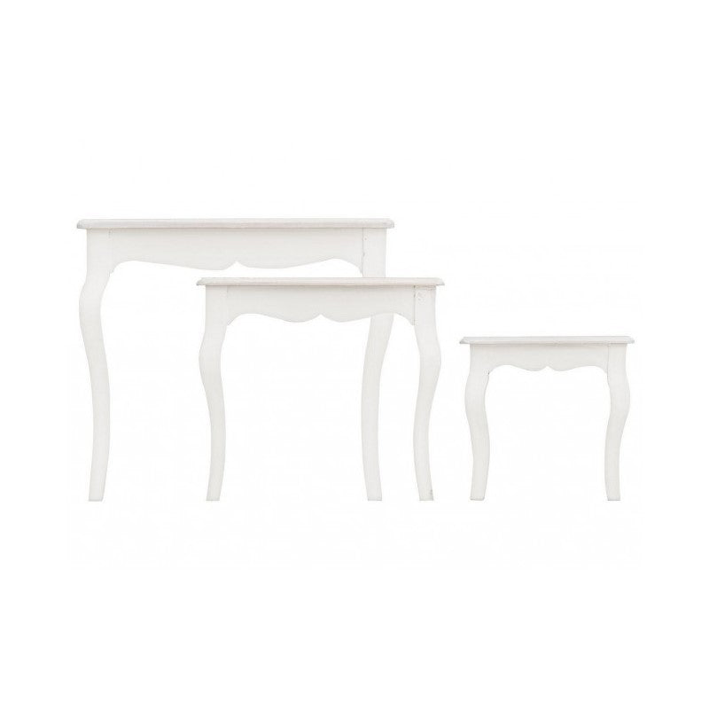 Ensemble classique de 3 tables basses Clorine en bois