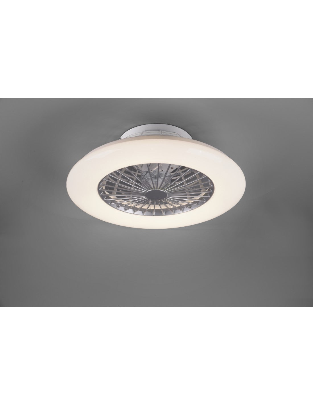 Lustre LED à intensité variable, ventilateur Stralsund, trio d'éclairage en aluminium