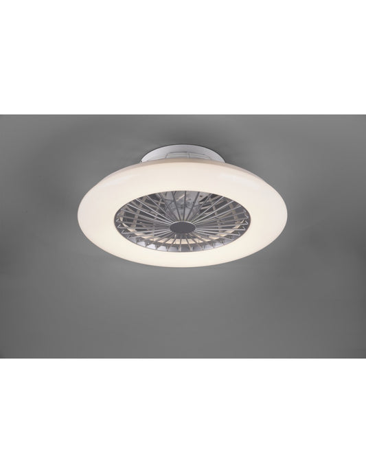 Lustre LED à intensité variable, ventilateur Stralsund, trio d'éclairage en aluminium