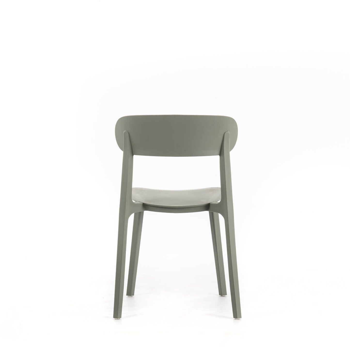 2x Chaise en polypropylène gris clair 48x52x77,5h cm