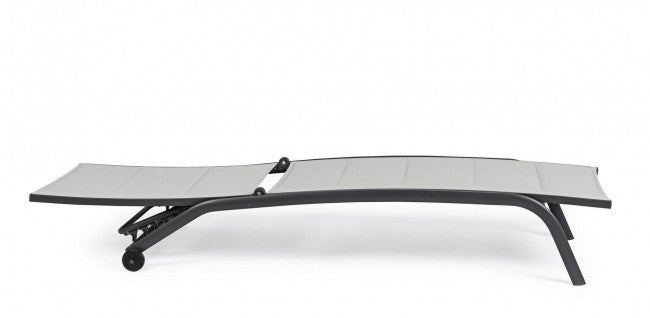Bain de soleil Cléopas en aluminium anthracite à roulettes