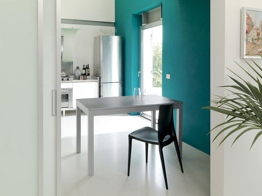 Table extensible en mélamine gris clair 130/210x80x76h cm