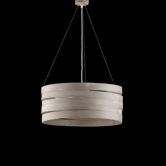 Lustre suspension en fer gris tourterelle shabby à trois lumières 45x h20 cm