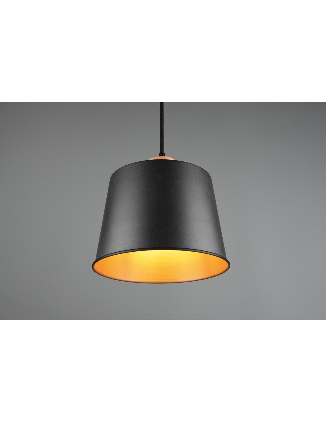 Abat-jour suspendu simple, noir et or Harris Trio Lighting