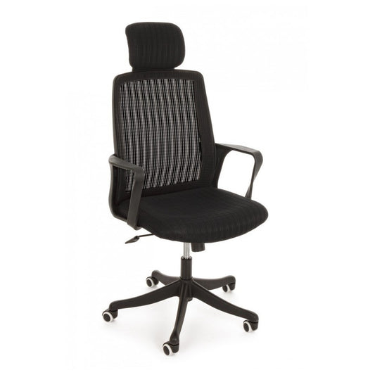 Chaise de bureau Laurent noire avec accoudoirs