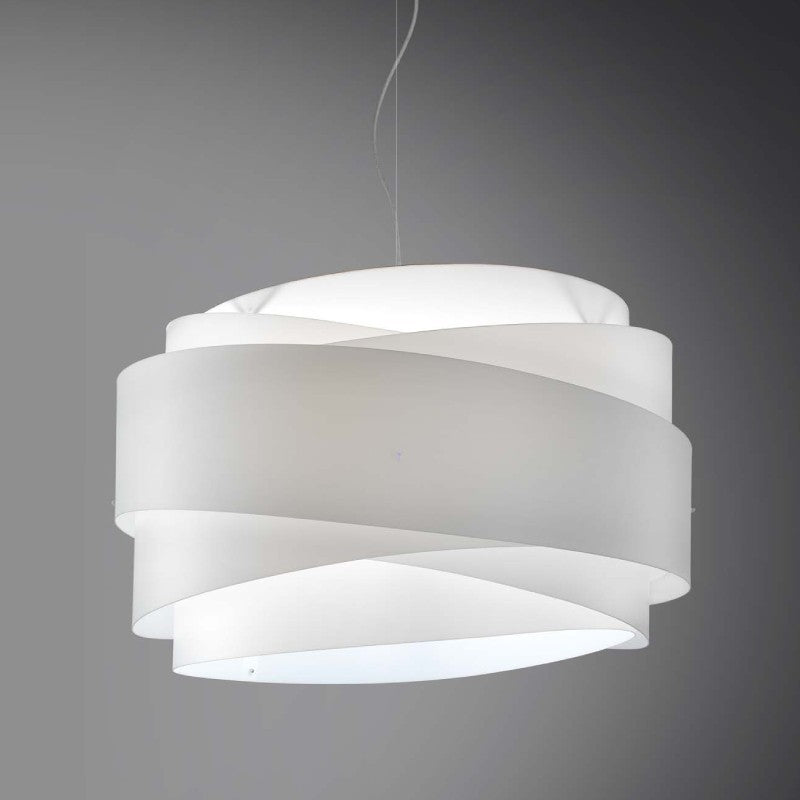 Lustre à suspension en Polilux BEA trois lumières Blanc diamètre 60x h38 cm