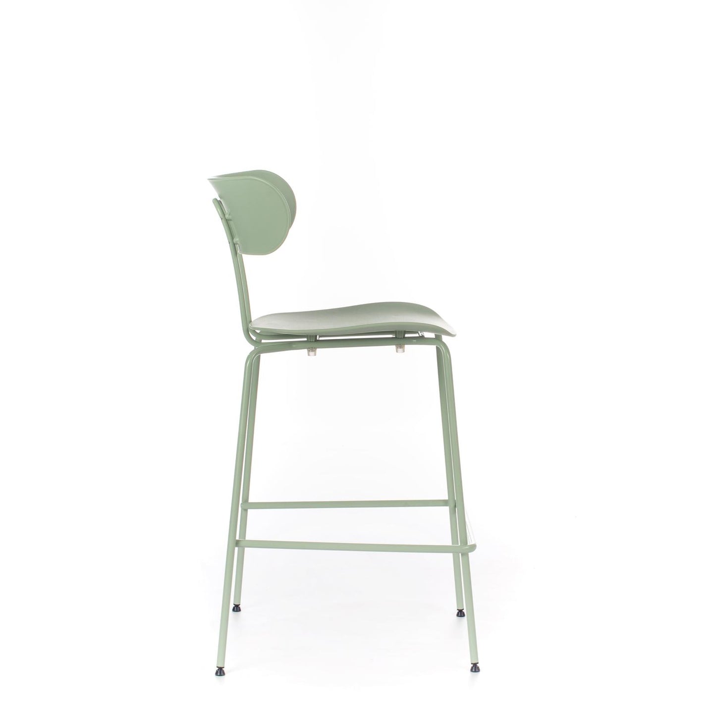 4x Tabouret en polypropylène avec assise verte