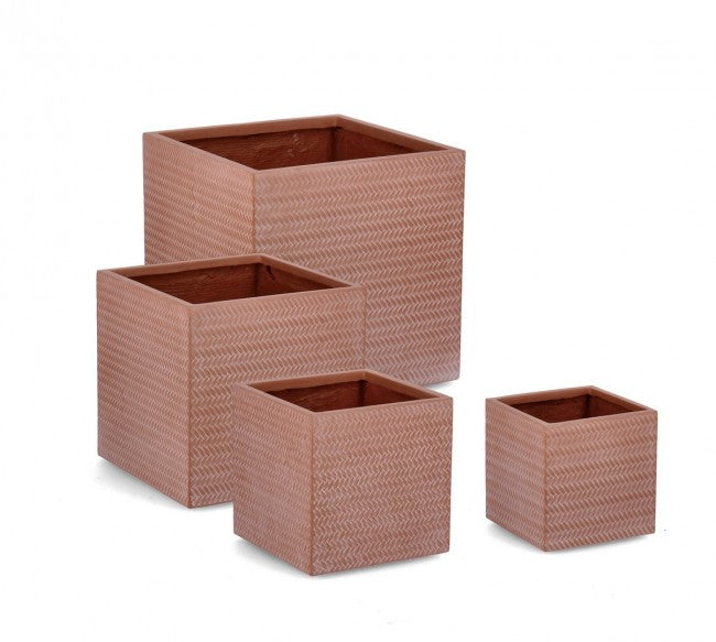 Set4 Vase En Terre Cuite P. Tressage Qu