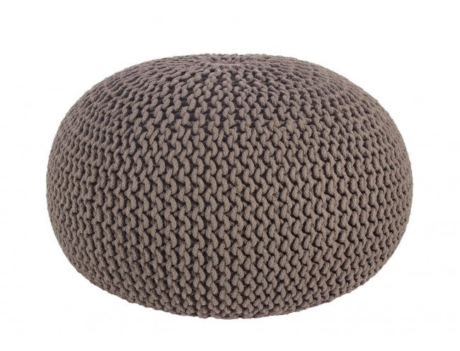 Pouf tressé bizzotto gris foncé 80 cm