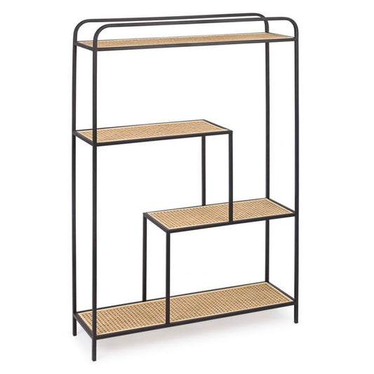 Bibliothèque de forme en acier à quatre étagères Anthracite ELYOT 85,5x25,5x h131 cm
