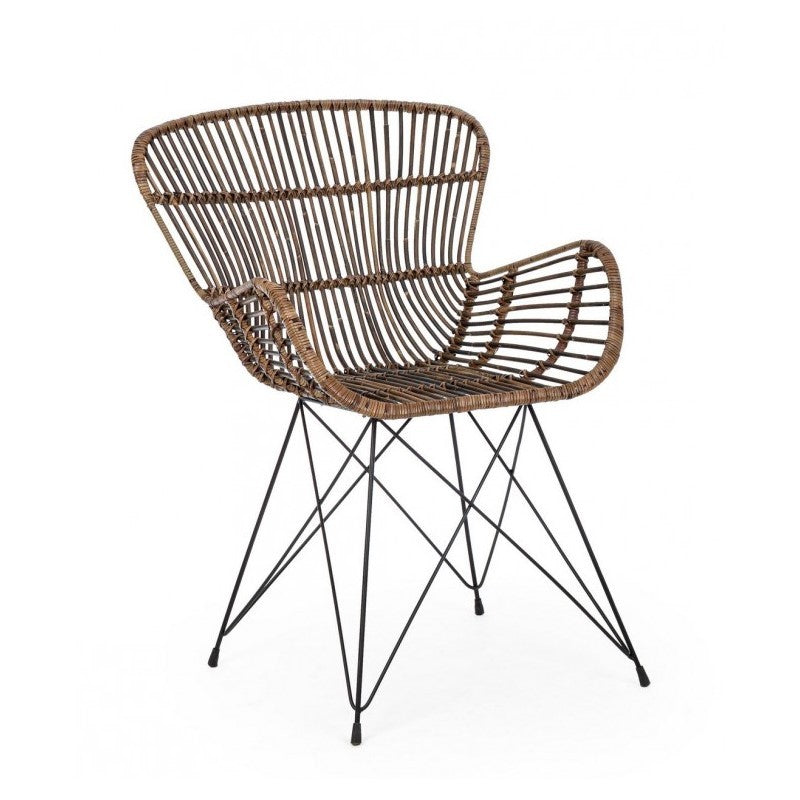 Fauteuil rustique en fibres naturelles Ventrus Croco