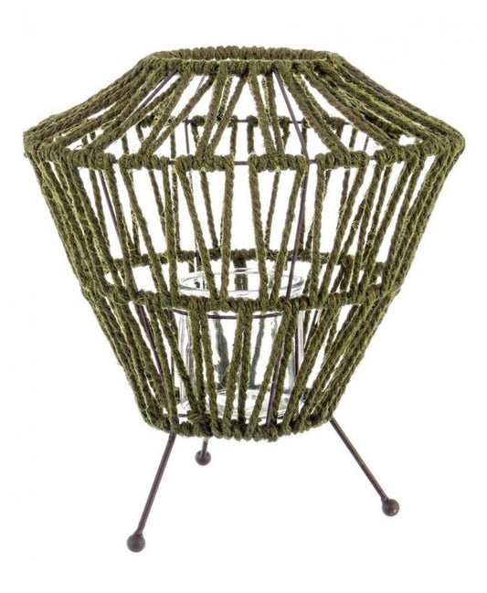 4x lanterne d'herbe trépied verte L