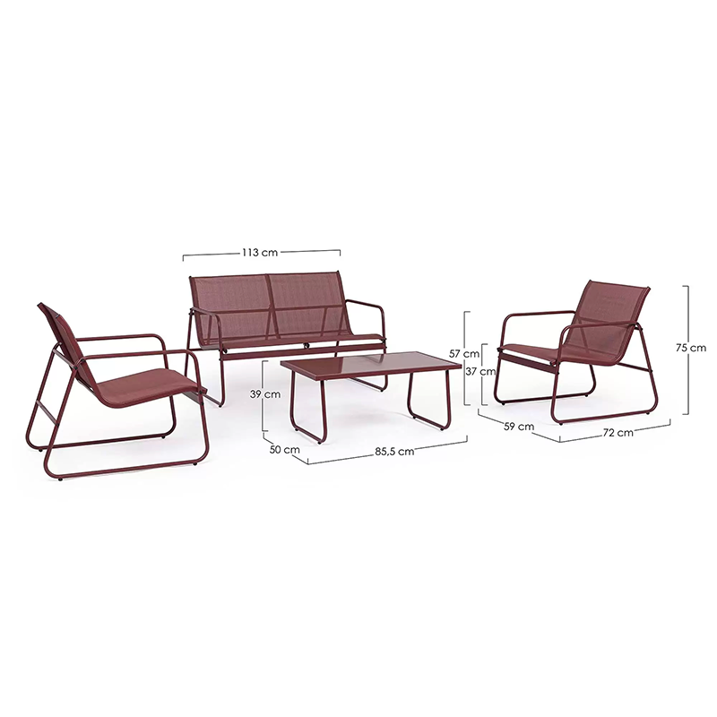 Ensemble 4 pcs Markus Pepper salon d'extérieur